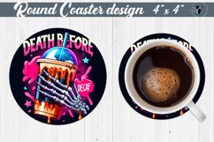 Round Coaster | Skeleton | Skull sublimation Product Image 1