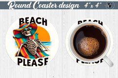 Round Coaster | Skeleton | Skull sublimation Product Image 1