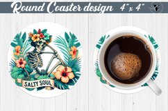 Round Coaster | Skeleton | Skull sublimation Product Image 1