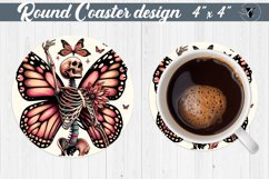 Round Coaster | Skeleton | Skull sublimation Product Image 1