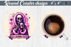 Round Coaster | Skeleton | Skull sublimation Product Image 1