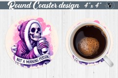Round Coaster | Skeleton | Skull sublimation Product Image 1