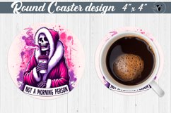 Round Coaster | Skeleton | Skull sublimation Product Image 1