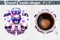 Round Coaster | Skeleton | Skull sublimation Product Image 1