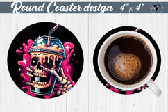 Round Coaster | Skeleton | Skull sublimation Product Image 1