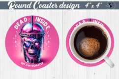 Round Coaster | Skeleton | Skull sublimation Product Image 1