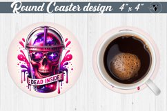 Round Coaster | Skeleton | Skull sublimation Product Image 1