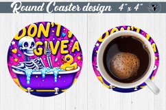 Round Coaster | Skeleton | Skull sublimation Product Image 1