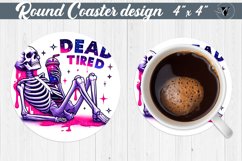 Round Coaster | Skeleton | Skull sublimation Product Image 1