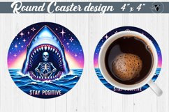 Round Coaster | Skeleton | Skull sublimation Product Image 1