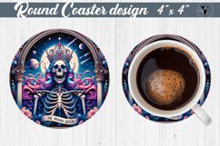 Round Coaster | Skeleton | Skull sublimation Product Image 1