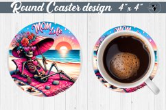Round Coaster | Skeleton | Skull sublimation Product Image 1