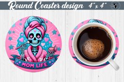 Round Coaster | Skeleton | Skull sublimation Product Image 1