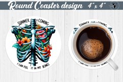 Round Coaster | Skeleton | Skull sublimation Product Image 1
