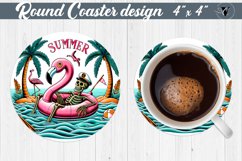 Round Coaster | Skeleton | Skull sublimation Product Image 1
