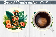 Round Coaster | Skeleton | Skull sublimation Product Image 1