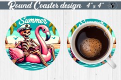 Round Coaster | Skeleton | Skull sublimation Product Image 1