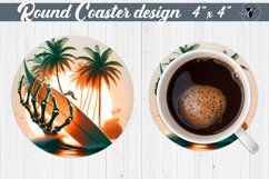 Round Coaster | Skeleton | Skull sublimation Product Image 1