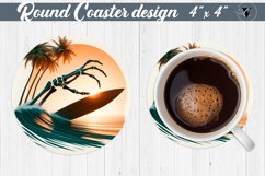 Round Coaster | Skeleton | Skull sublimation Product Image 1