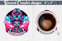Round Coaster | Skeleton | Skull sublimation Product Image 1