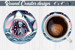 Round Coaster | Skeleton | Skull sublimation Product Image 1
