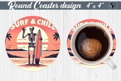 Round Coaster | Skeleton | Skull sublimation Product Image 1