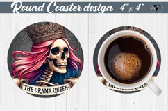 Round Coaster | Skeleton | Skull sublimation Product Image 1