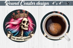 Round Coaster | Skeleton | Skull sublimation Product Image 1