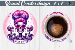 Round Coaster | Skeleton | Skull sublimation Product Image 1