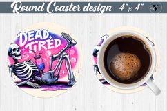 Round Coaster | Skeleton | Skull sublimation Product Image 1