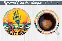 Round Coaster | Skeleton | Skull sublimation Product Image 1