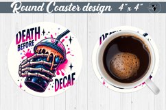 Round Coaster | Skeleton | Skull sublimation Product Image 1