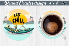 Round Coaster | Skeleton | Skull sublimation Product Image 1