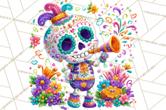 Skeleton Shenanigans Clipart, Dia de los Muertos Skeletons Product Image 3