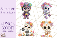 Skeleton Shenanigans Clipart, Dia de los Muertos Skeletons Product Image 1