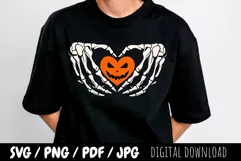 Skeleton Hands Heart SVG PNG / Halloween Shirt svg Product Image 1