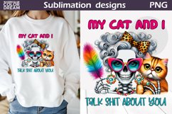 Funny Skeleton Cat Sublimation | Skeleton Sarcastic Quotes Product Image 1