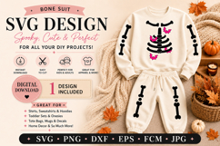 Halloween girls skeleton costume svg cut file Product Image 1