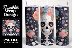 Tumbler Sublimation Wrap Design Cute Boho Floral Skeleton Product Image 1