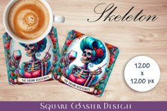 Skeleton Square Coaster, Trendy Coaster Product Image 1