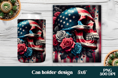 Skeleton can holder template | Patriotic can cooler Product Image 1
