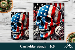 Skeleton can holder template | Patriotic can cooler Product Image 1
