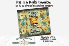 20 oz Skeleton Sunflower Sublimation Tumbler | Add Your Name Product Image 2