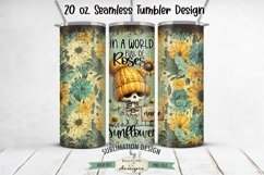 20 oz Skeleton Sunflower Sublimation Tumbler | Add Your Name Product Image 1