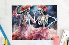 Dancing Skeletons Tumbler Wrap JPG Halloween Sublimation Product Image 2