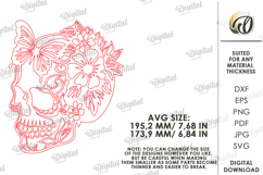 Skeletons with flowers Bundle Lasercut. Halloween Decor SVG Product Image 3