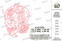 Skeleton with flower Laser Cut. Halloween Skeleton SVG Product Image 2