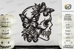 Skeletons with flowers Bundle Lasercut. Halloween Decor SVG Product Image 5