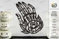 Skeletons with flowers Bundle Lasercut. Halloween Decor SVG Product Image 6