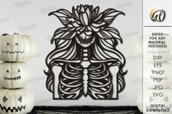 Skeletons with flowers Bundle Lasercut. Halloween Decor SVG Product Image 7
